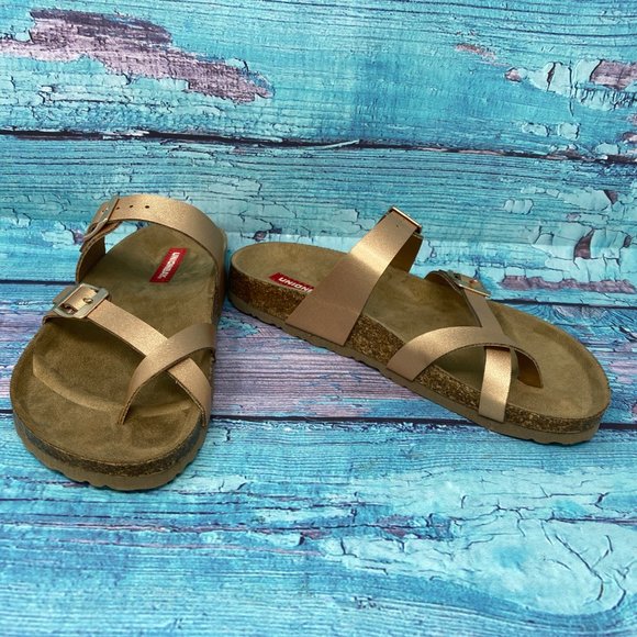 UNIONBAY Women's Melody Flat Sandal Rose Gold SZ 6 - Picture 4 of 9